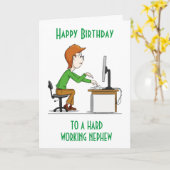 HEUREUX ANNIVERSAIRE à une CARTE "NEPHEW" qui trav (Fleur jaune)