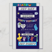 heureux anniversaire Invitation (Devant / Derrière)