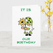 HEUREUX "ANNIVERSAIRE MUTUEL" DE LA CARTE GNOME CO (Fleur jaune)