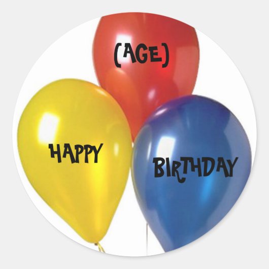 HEUREUX, ANNIVERSAIRE, Stickers (AGE) (Devant)