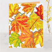 HEUREUX AUTOMNE AUTOMNE FEUILLES DE SALUT CARTE (Fleur jaune)