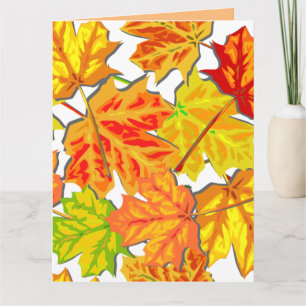 HEUREUX AUTOMNE AUTOMNE FEUILLES DE SALUT CARTE