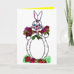 HEUREUX BUNNY DE PÂQUES AVEC carte ROSE