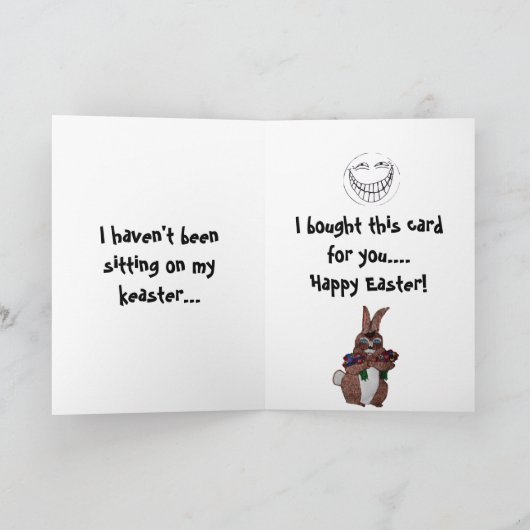 HEUREUX BUNNY DE PÂQUES AVEC carte ROSE (Intérieur)