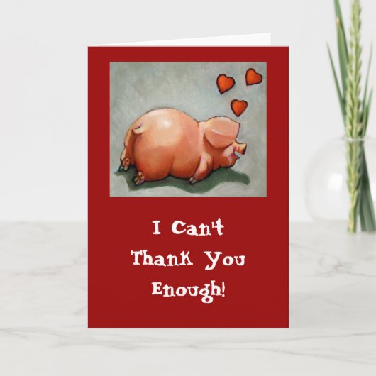 HEUREUX CARTE DE REMERCIEMENTS PIGGY (Devant)