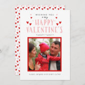 Heureux Carte photo de typographie de Valentine (Devant / Derrière)