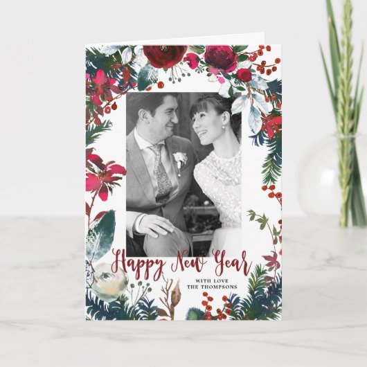 heureux carte photo de vacances de la nouvelle ann (Devant)