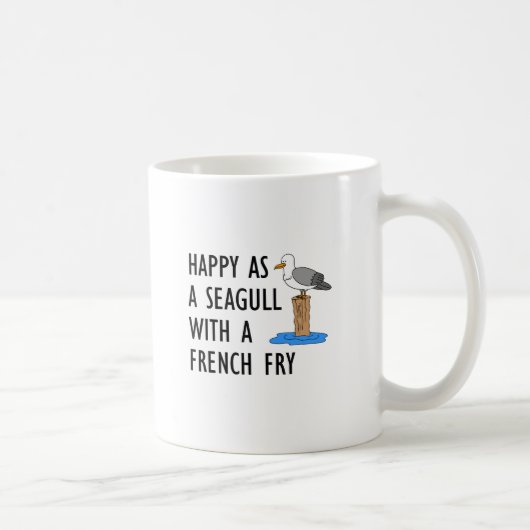 Heureux Comme Un Mouette Avec Une Mug De Fry Franç (Droite)