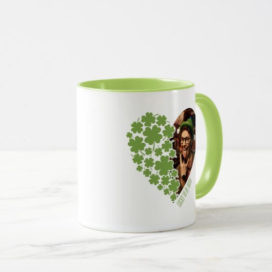 Heureux d'être irlandais Photo Mug avec le coeur S (Devant droit)