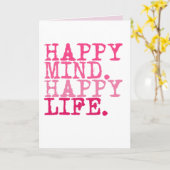 HEUREUX ESPRIT. BONNE VIE. Fun devis - Carte de vo (Fleur jaune)