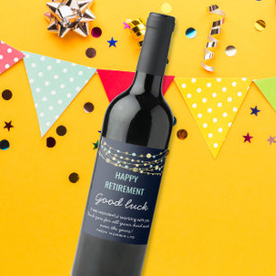 HEUREUX ÉTIQUETTE VIN DE RETRAITE