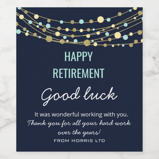 HEUREUX ÉTIQUETTE VIN DE RETRAITE (Étiquettes simples)