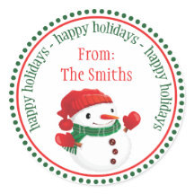 Heureux Étiquettes du Cercle de neige