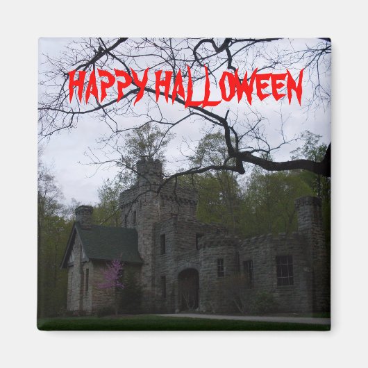 HEUREUX HALLOWEEN CHÂTEAU HAUNTED aimant (Devant)