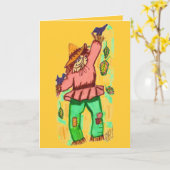 HEUREUX HALLOWEEN SCARECROW carte (Fleur jaune)