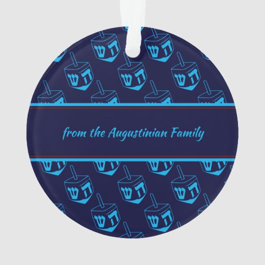 HEUREUX HANOUKKA Customisé Dreidel Blue Cyan (dos)