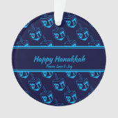 HEUREUX HANOUKKA Customisé Dreidel Blue Cyan (devant)