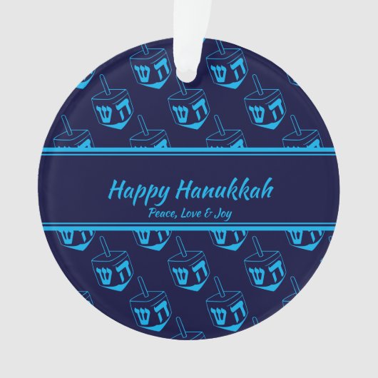 HEUREUX HANOUKKA Customisé Dreidel Blue Cyan (devant)