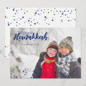 Heureux Hanoukka neige bulles Carte photo de vacan (Devant / Derrière)