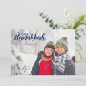 Heureux Hanoukka neige bulles Carte photo de vacan (Debout devant)
