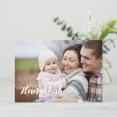 Heureux Hanoukka neige bulles Carte photo de vacan (Debout devant)