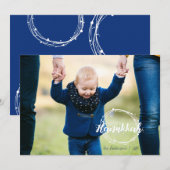 Heureux Hanoukka neige bulles Carte photo de vacan (Devant / Derrière)