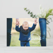 Heureux Hanoukka neige bulles Carte photo de vacan (Debout devant)