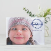 Heureux Hanoukka neige bulles Carte photo de vacan (Debout devant)