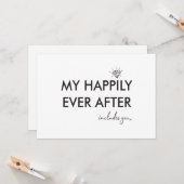 Heureux jamais après bridesmaid proposition carte (Devant/Arrière en situation)