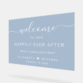 Heureux Jamais après Dusty Blue Mariage Bienvenue (Angle)