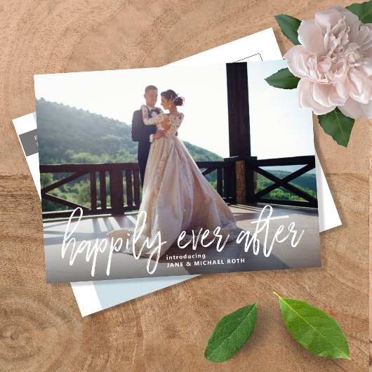 Heureux Jamais après Elopement Carte Postale Faire
