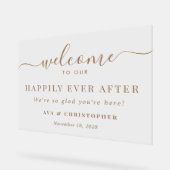 Heureux Jamais après Gold Mariage Welcome Frosted (Angle)