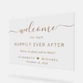 Heureux Jamais après Gold Script Mariage Bienvenue (Angle)