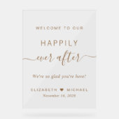 Heureux Jamais après Gold Script Mariage Bienvenue (Recto)