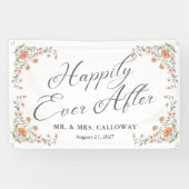 Heureux Jamais Après Juste Marié Voiture Bannière (Horizontal)