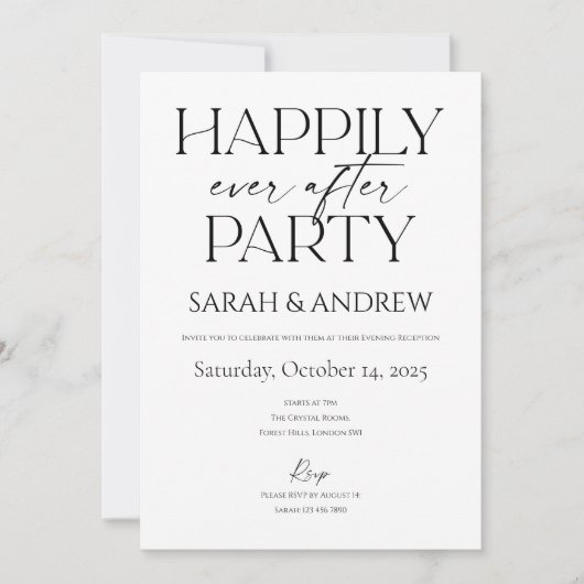 Heureux Jamais après le Faire-part de mariage du p (Devant)