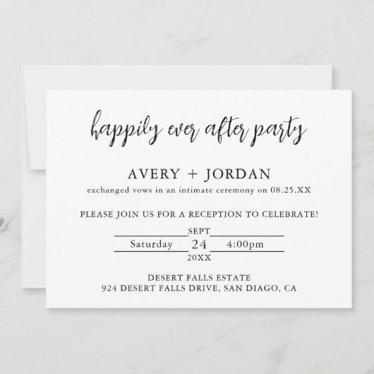 Heureux Jamais Après Réception Invitation (Devant)