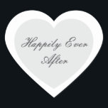 Heureux Jamais après Sticker<br><div class="desc">Heureusement,  Ever After Heart Sticker est montré dans un double coeur design. Couleur gris clair</div>