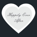 Heureux Jamais après Sticker<br><div class="desc">Heureusement,  Ever After Heart Sticker est montré dans un double coeur design. Couleur gris clair</div>