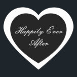 Heureux Jamais après Sticker<br><div class="desc">Heureusement,  Ever After Heart Sticker est montré dans un double coeur design. Couleur noir</div>
