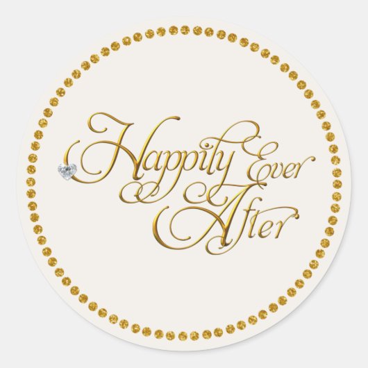 Heureux Jamais après Sticker rond classique (Devant)