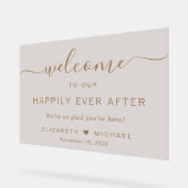 Heureux Jamais Après Taupe Mariage Bienvenue (Angle)