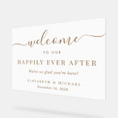 Heureux Jamais après White Gold Mariage Bienvenue (Angle)