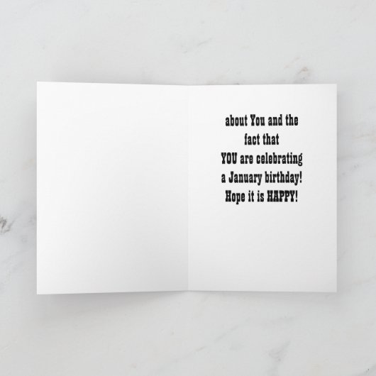 HEUREUX ***JANVIER*** ANNIVERSAIRE À VOUS ! CARTE (Intérieur)