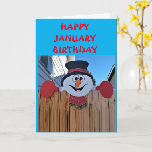 HEUREUX ***JANVIER*** ANNIVERSAIRE À VOUS ! CARTE (Fleur jaune)