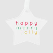 HEUREUX JOY JOLLY ACrylique Star Ornament (dos)