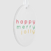 HEUREUX JOY JOLLY Oval Ornament acrylique (devant)