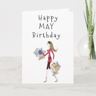 HEUREUX ***MAI*** ANNIVERSAIRE POUR **HER** CARTE