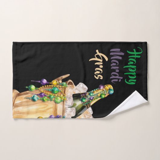 Heureux Mardi Gras Bubbles et perles (Serviette à main)