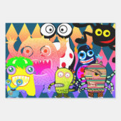 HEUREUX MONSTERS Envelopper Papier Feuille plate E (Devant)
